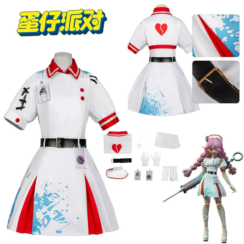 

Белый костюм медсестры, женские платья французской горничной, вечерние костюмы для косплея «Эги», костюмы для ролевых игр «Эгги», платье, наряд