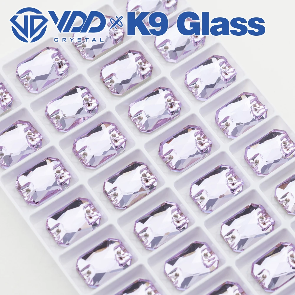 VDD Großhandel Smaragdschliff Hochwertige K9-Glas-Applikations-Strasssteine, Kristall-Flachrück-Applikationssteine zum Nähen für Bekleidungsdekorationen – Detail 24