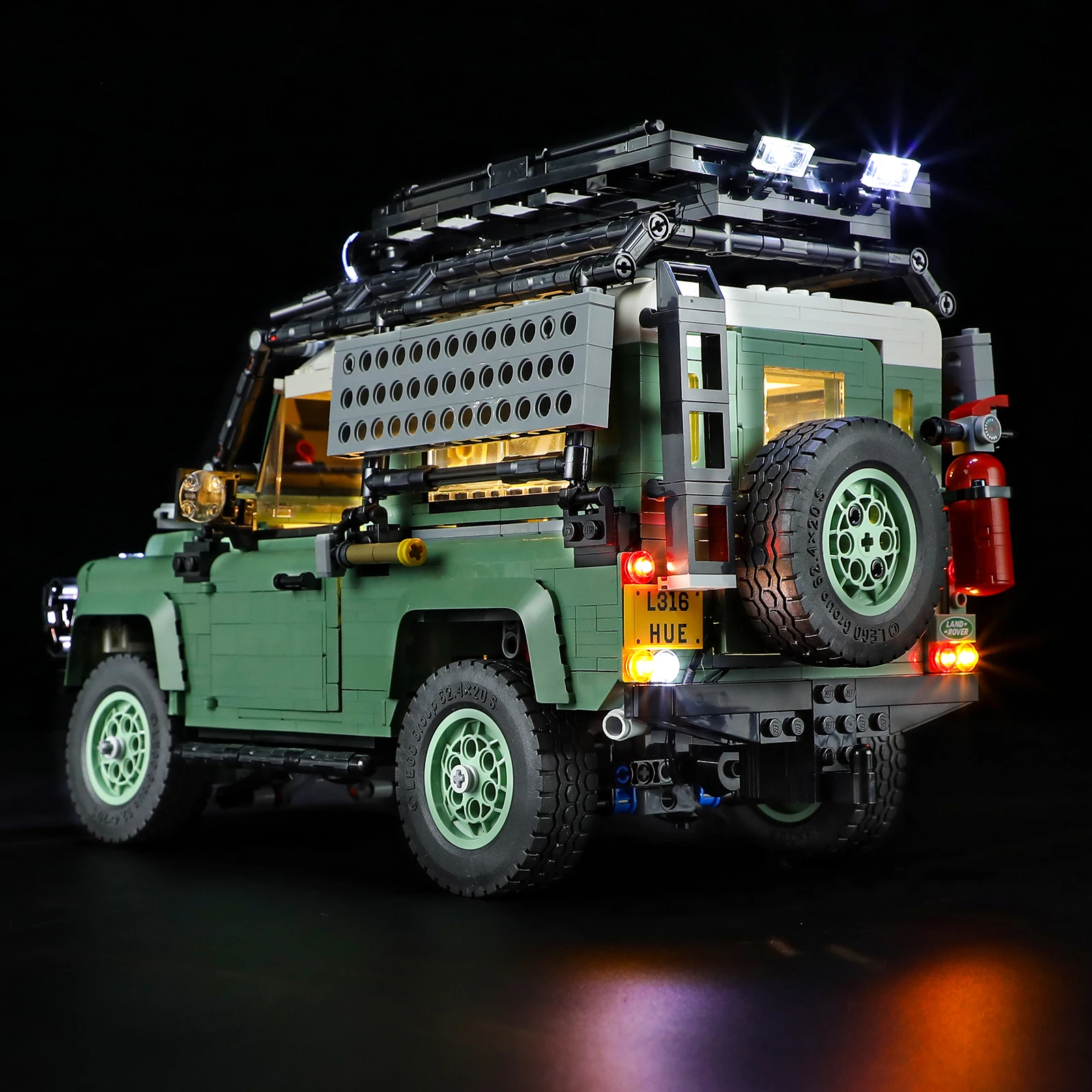 Hprosper-luz LED para Land Rover Classic Defender 90, Lámpara decorativa con caja de batería, 10317 (no incluye bloques de construcción Lego)