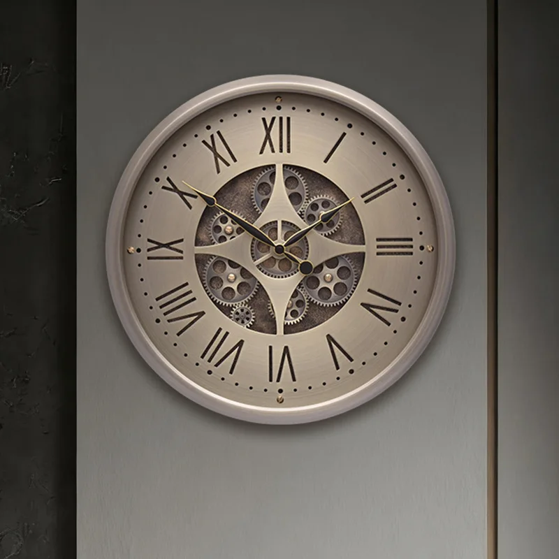 45Cm American Vintage Decorative Gear Dynamic Wall Clock