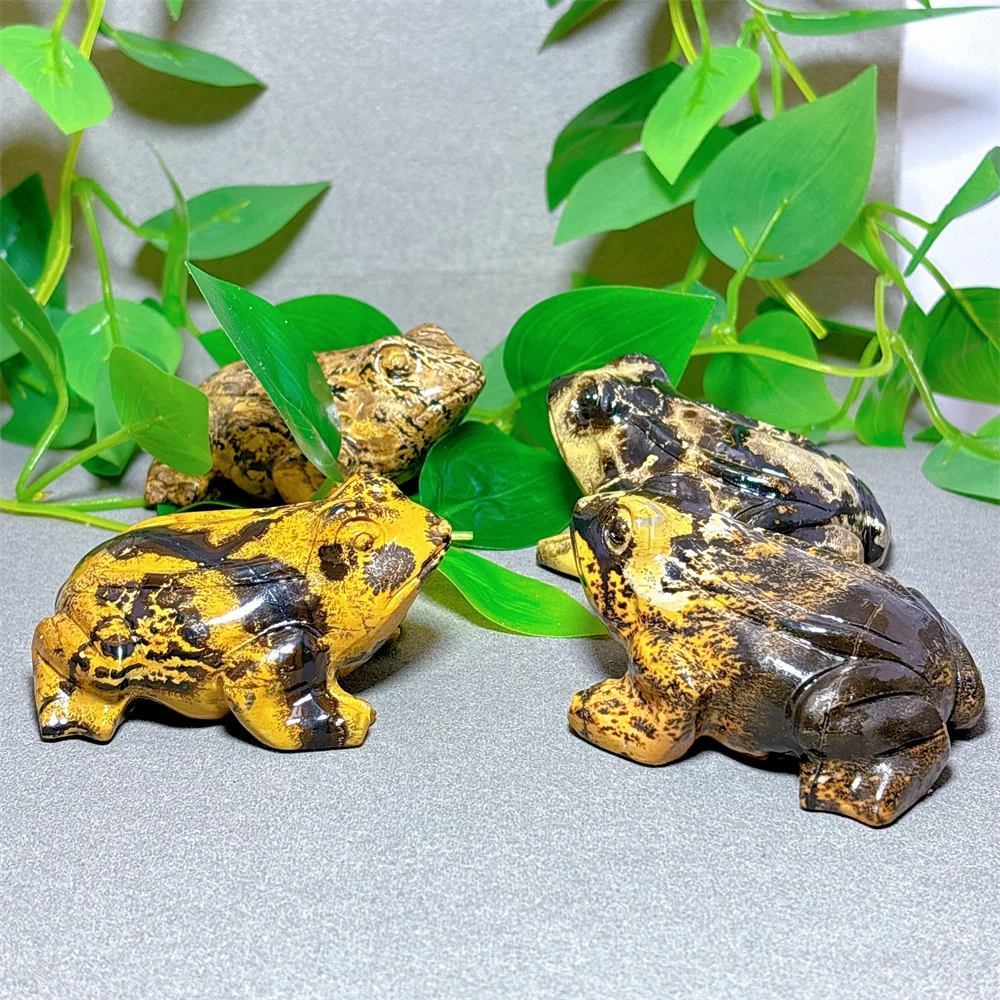 Picture Frog Carving Crystal Natural Quartz Stone Home Decoration Minerals Reiki Craf Gifts Energy Healing Garden Decorations