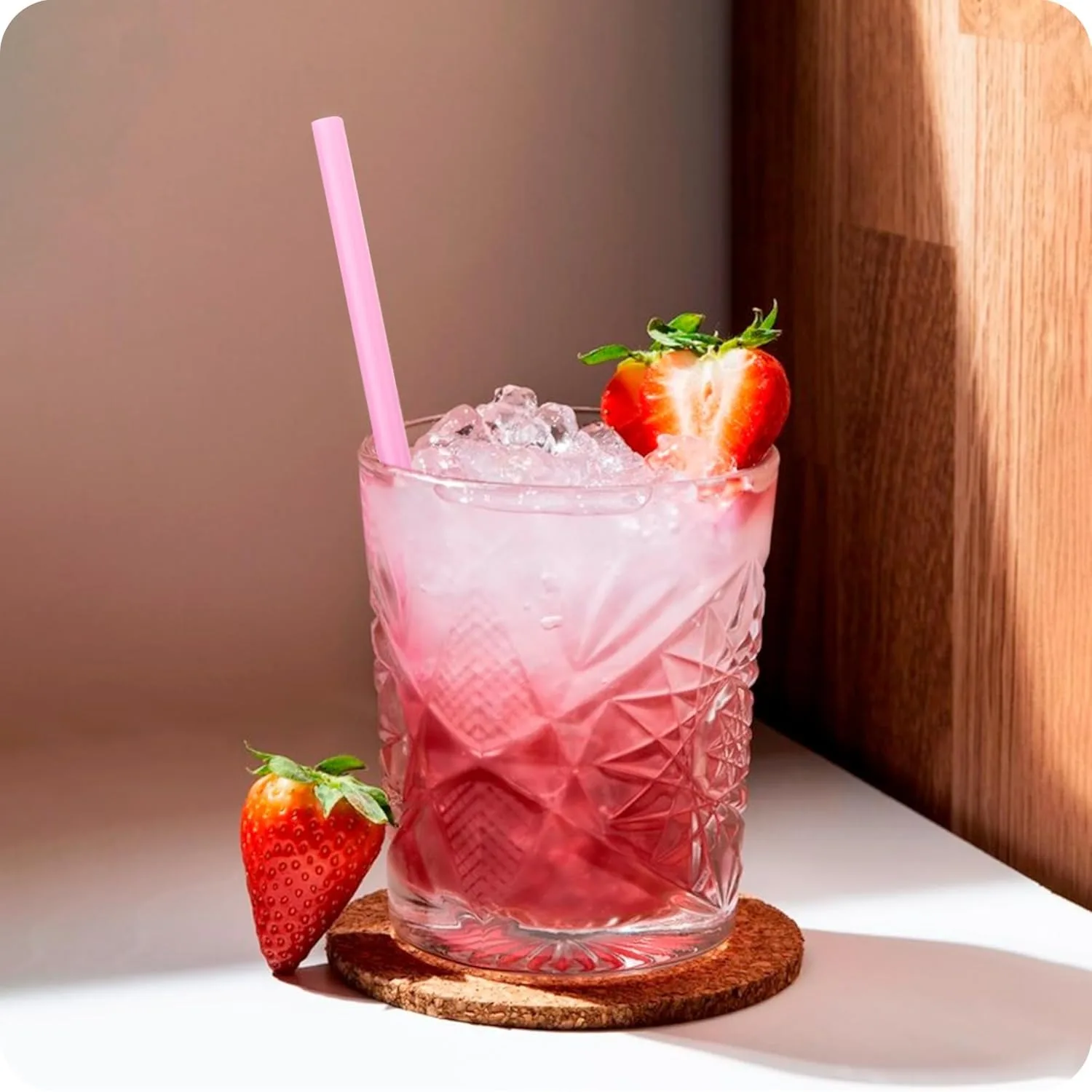 10/20/30Pink HeartShaped Straws,Individually Wrapped Drinking Straws for Valentines day/Wedding/Birthday Party/Cocktail Supplies