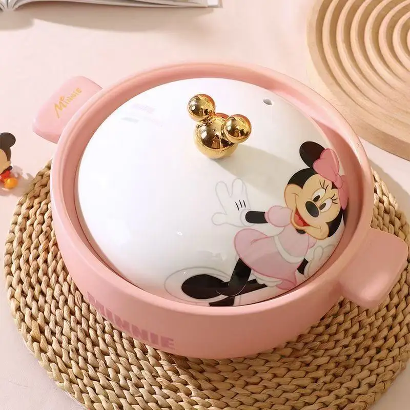 New Disney cartoon animation Mickey Minnie casserole 2.5L household soup stew pot high temperature resistance ceramic casserole