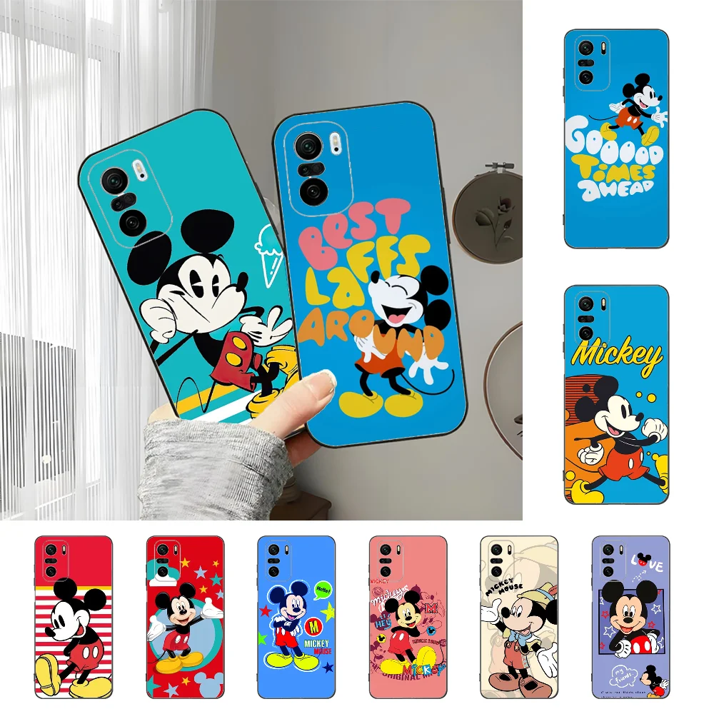 Cute D-disney M-mickey Phone Case For Xiaomi 11 Redmi Note 11 5G 8T 9A 9 10T Note8Pro Note9 12SUltra Black Case