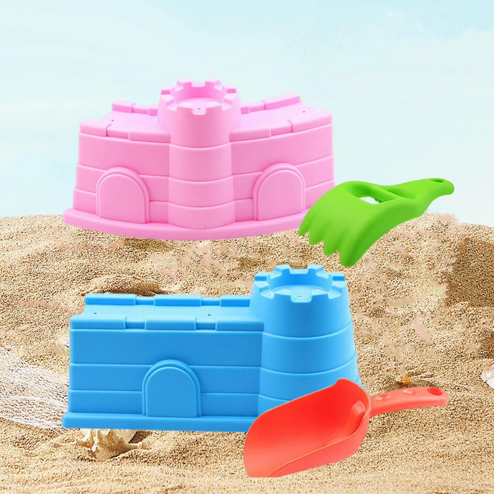 Sandcastle Building Kit, Sandbox Play for Kids Beach Toys Set Sand Castle Models for Children, Boys Girls, Outdoor Activities