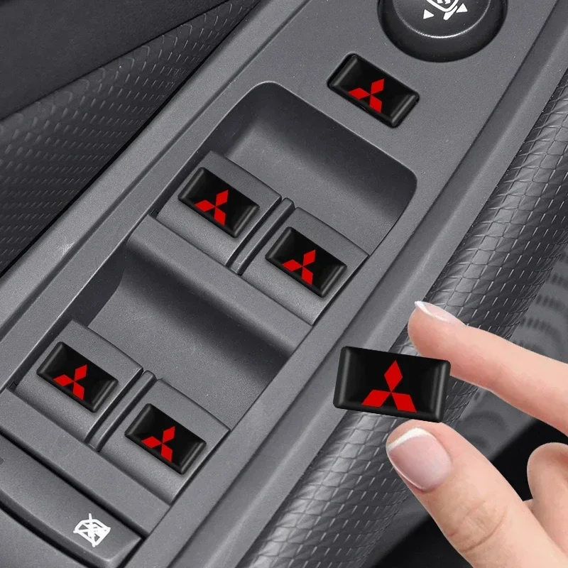 10Pcs Car Epoxy Resin Interior Sticker Car Logo Emblem Decal Decoration for Mitsubishi outlander lancer EX Asx pajero Sport l2
