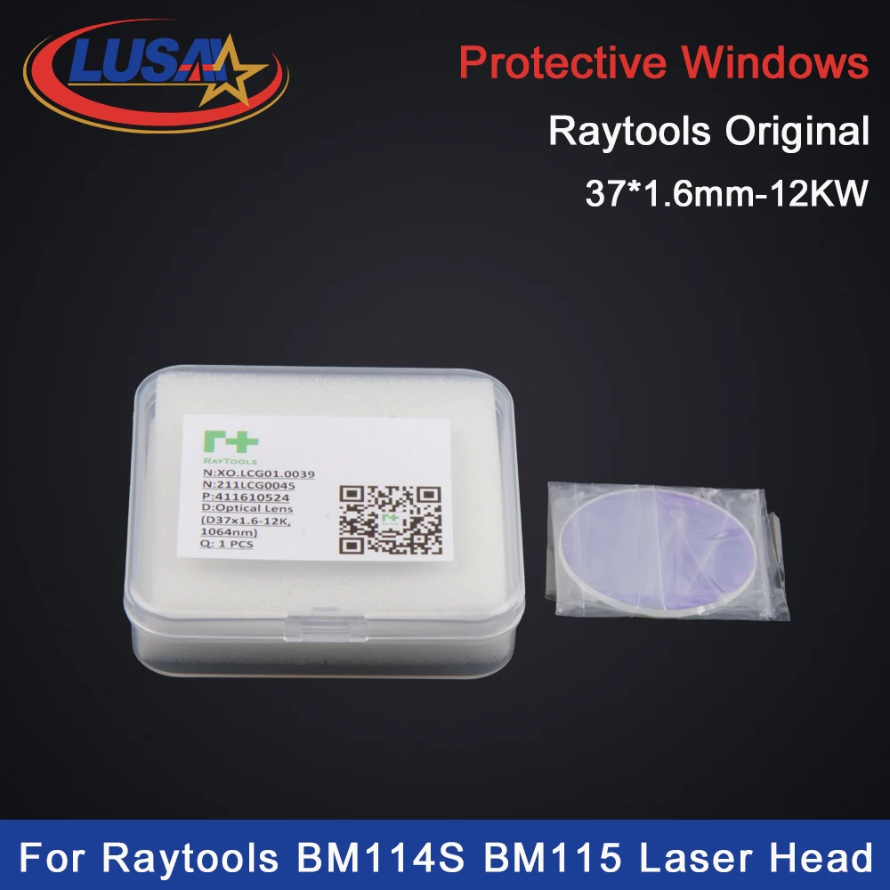 Raytools Original Laser Lens/Protective Windows 37x1.6mm 211LCG0045 12KW For Raytools BM115 BM114S Laser Cutting Welding Head