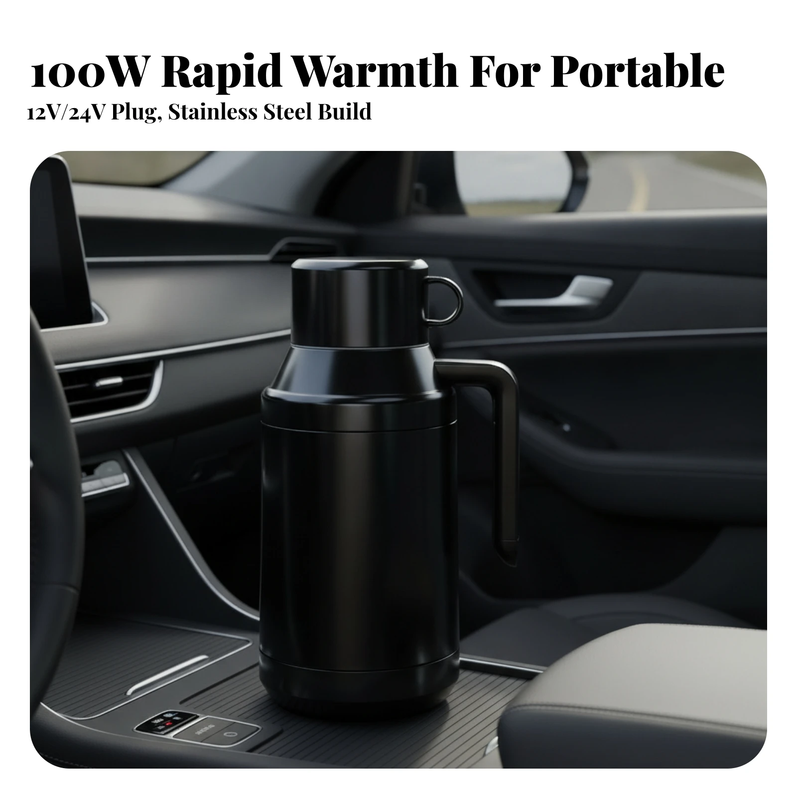 12V/24V Car Water Boiler Heat Preservation 12V 24V Car Kettle Vehicle Heating Kettle Mini Small Hot Water Heater Compact