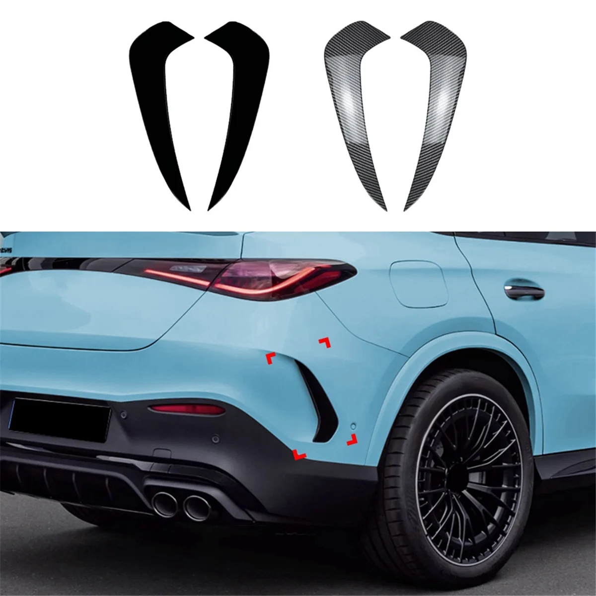 Car Rear Bumper Diffuser Splitter Spoiler Body Kit for Mercedes Benz GLC Coupe C254 2023+ GLC260 300,A