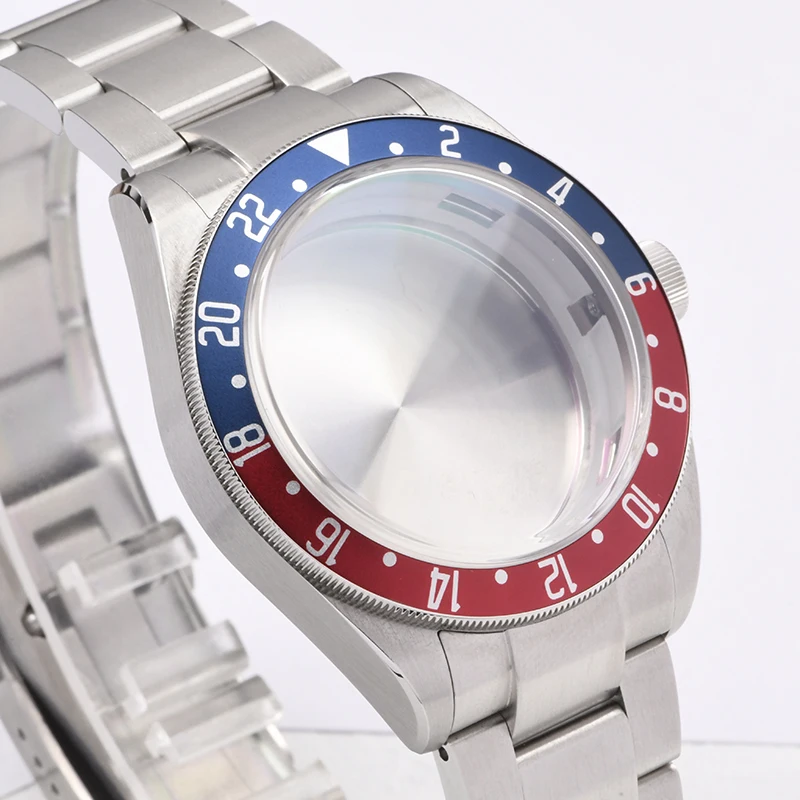 

Watch case GMT 3 O'clock Stainless Steel Sapphire glass Dive watch case fits Seiko for NH34 Automatic Movement Watch mod