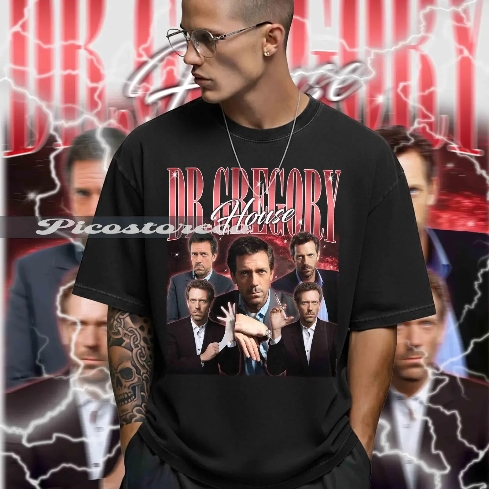 Dr Gregory House Vintage T Shirt Doctor TV Show vintage Washed Soft Stylish Breathable Versatile designer clothes homme