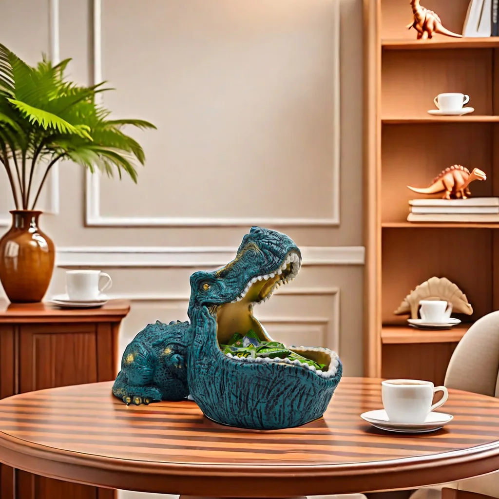 Creative personalized dinosaur storage ornament candy plate shoe cabinet key storage box home decoration