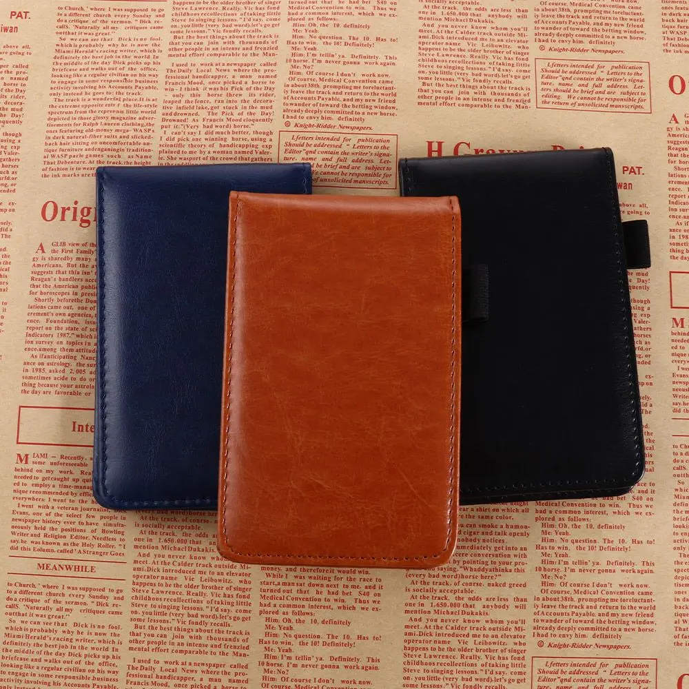 Stationery Office Retro Memo Pads Leather Cover Small Pocket Planner Mini Notepad A7 Notebook Business Memos