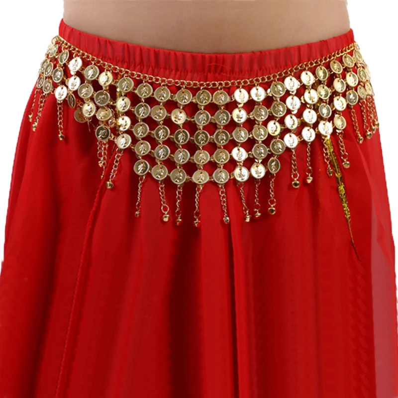 New Belly Dance Tribal Coin Waist Chain Bell Oriental Dancing Chain Metal Hip Scarf Costume Skirt Chain Belly Dance Accessories