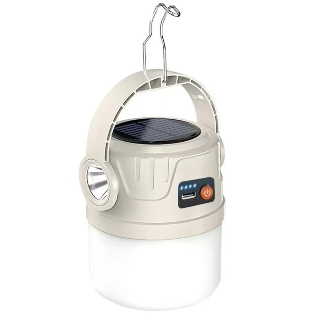 

LED Light Solar Powered Light IP55 Waterproof Ultra Bright Camping Light Multi Functional Handheld Design Hanging Lantern