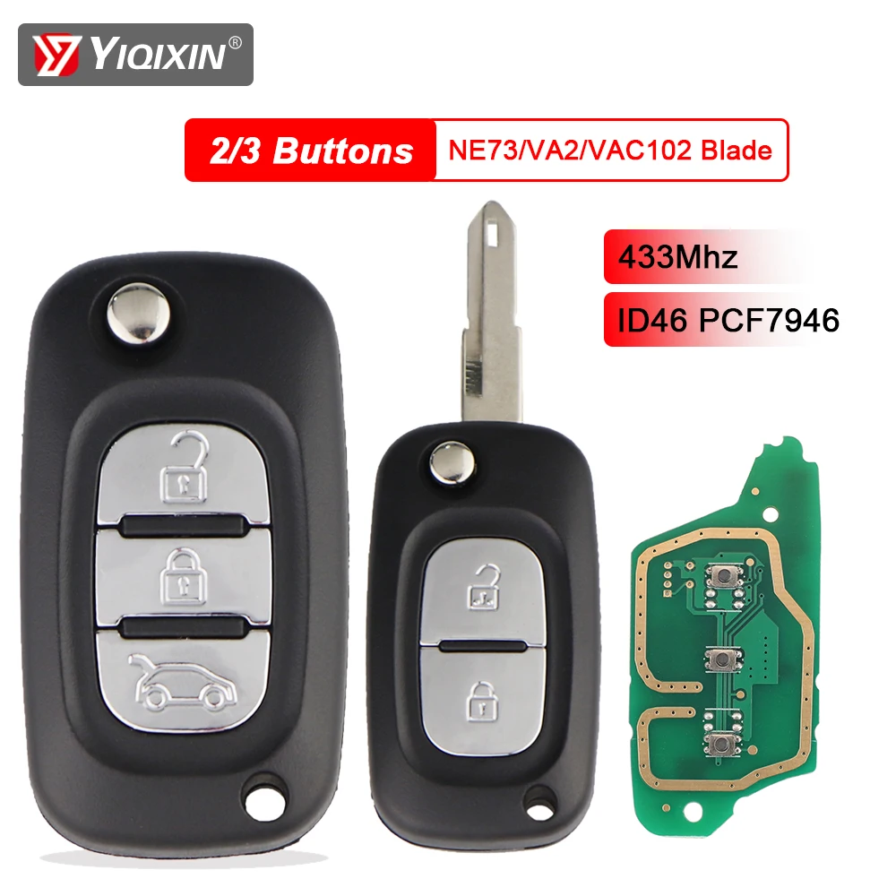 

433 МГц ID46 PCF7946 удаленный автомобильный ключ для Renault Clio 3 Kangoo Scenic Master Modus Twingo Fluence Megane III Vivaro Movano Traffic