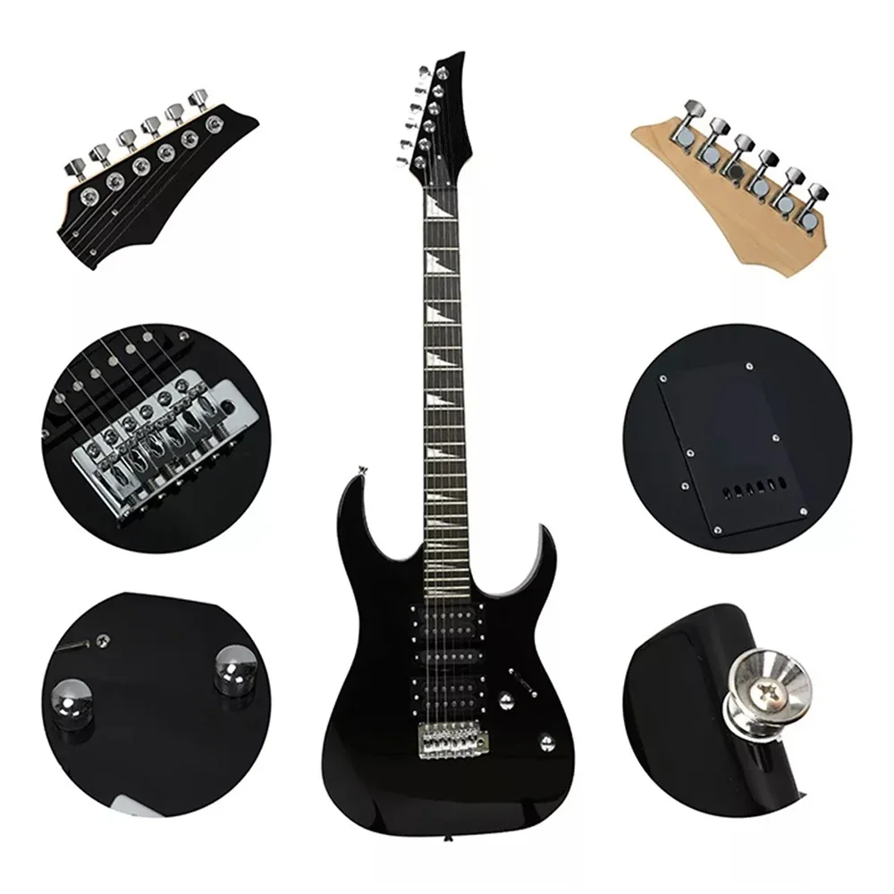 39 Inch 6-String 24 Fret Wire Mini Audio Electric Guitar Set with Accessory