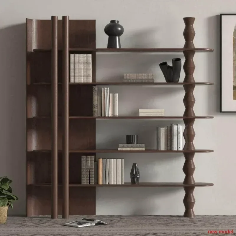 AB03   French solid wood wall shelf modern minimalist study display locker   H182