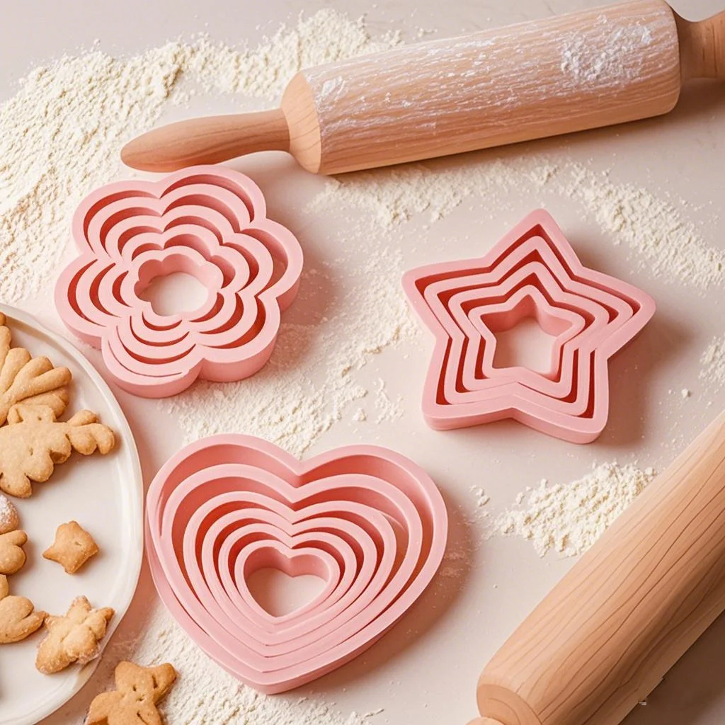 1 zestaw/3 zestawy różowe serce gwiazda kwiat Cookie foremka do ciastek szablon formy zestaw narzędzi do pieczenia w kuchni