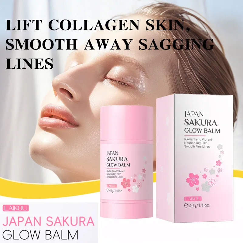 LAIKOU Sakura Moisturizing Stick 40g Smoothes Fine Lines Nourishes Dry Skin Body Lotion Hydrating and Moisturizing