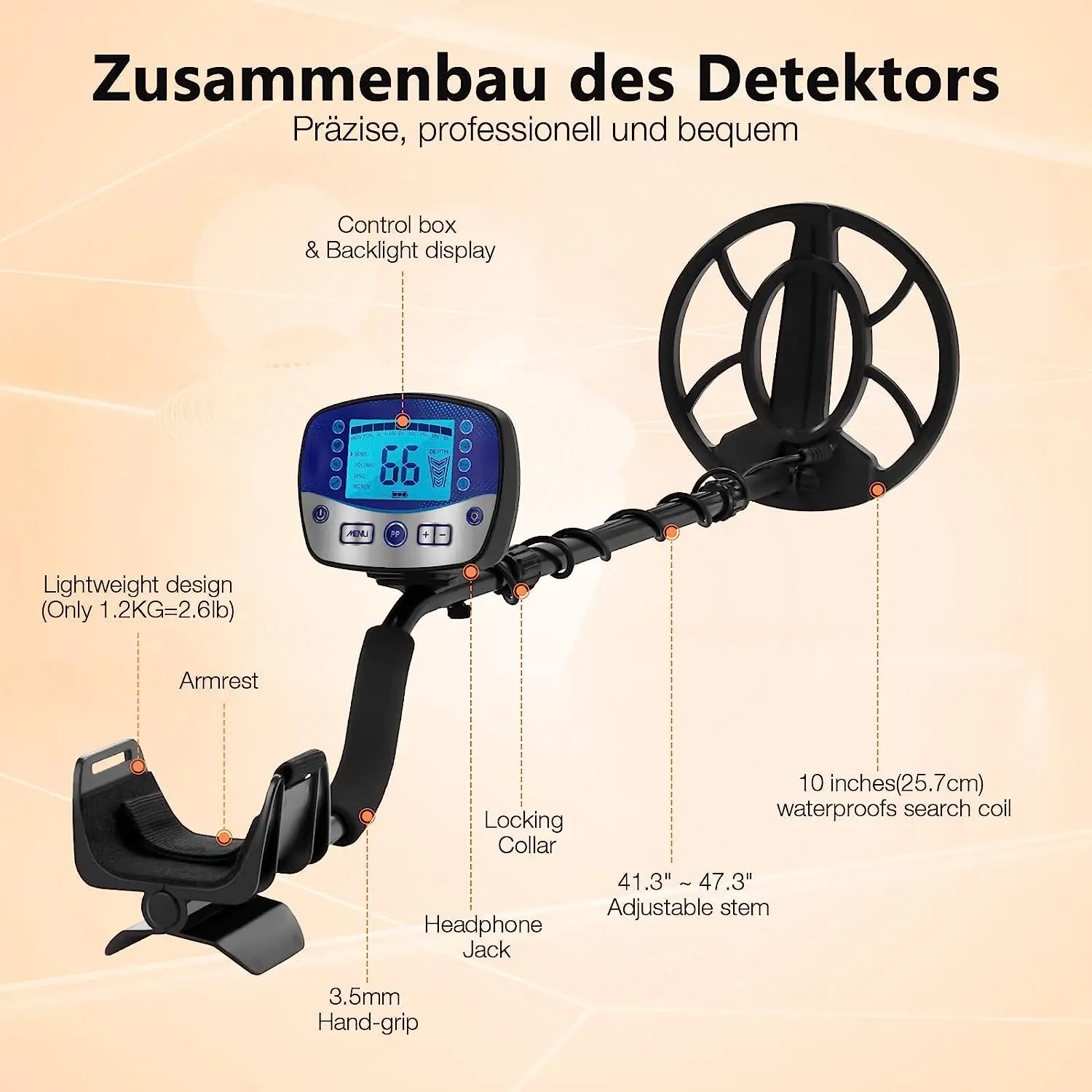 High Accuracy Metal Detector T11 with 10\