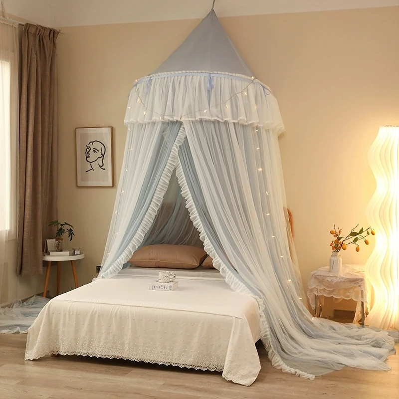 

Semicircle Mosquito Net Household Bedroom Installation-Free Round Ceiling New Mongolian Bag Children Princess Wind Bed Curtain