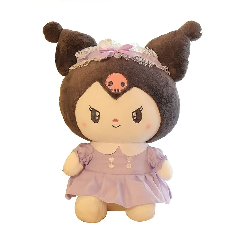 Jouets en peluche Sanurgente Princess Skirt Kuromi pour enfants, dessin animé Kawaii, oreiller en peluche, cadeaux d'anniversaire, 35-60cm