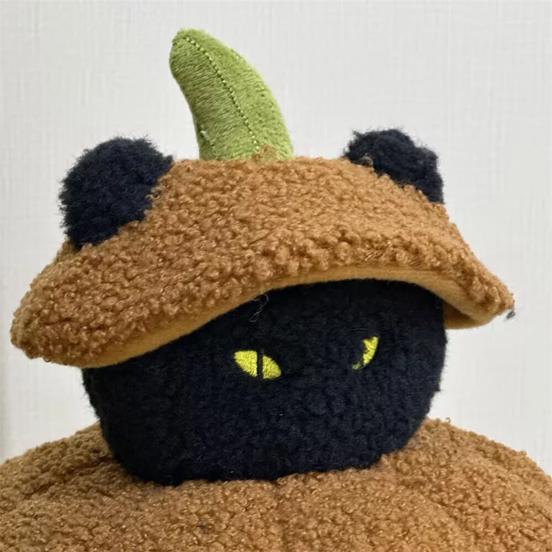 New Cool Stuffed All Saints' Day Ghost Pumpkin Plush Toy Soft Fluffy Pumpkin Doll Wearing Hat Funny Festival Decor Game Props