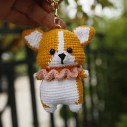 Handmaking Crochet Puppy Keychains With Dog Pendant Cute Animal Doll Knitting Keychain For Car Keys Accessories  Knitted Pendant