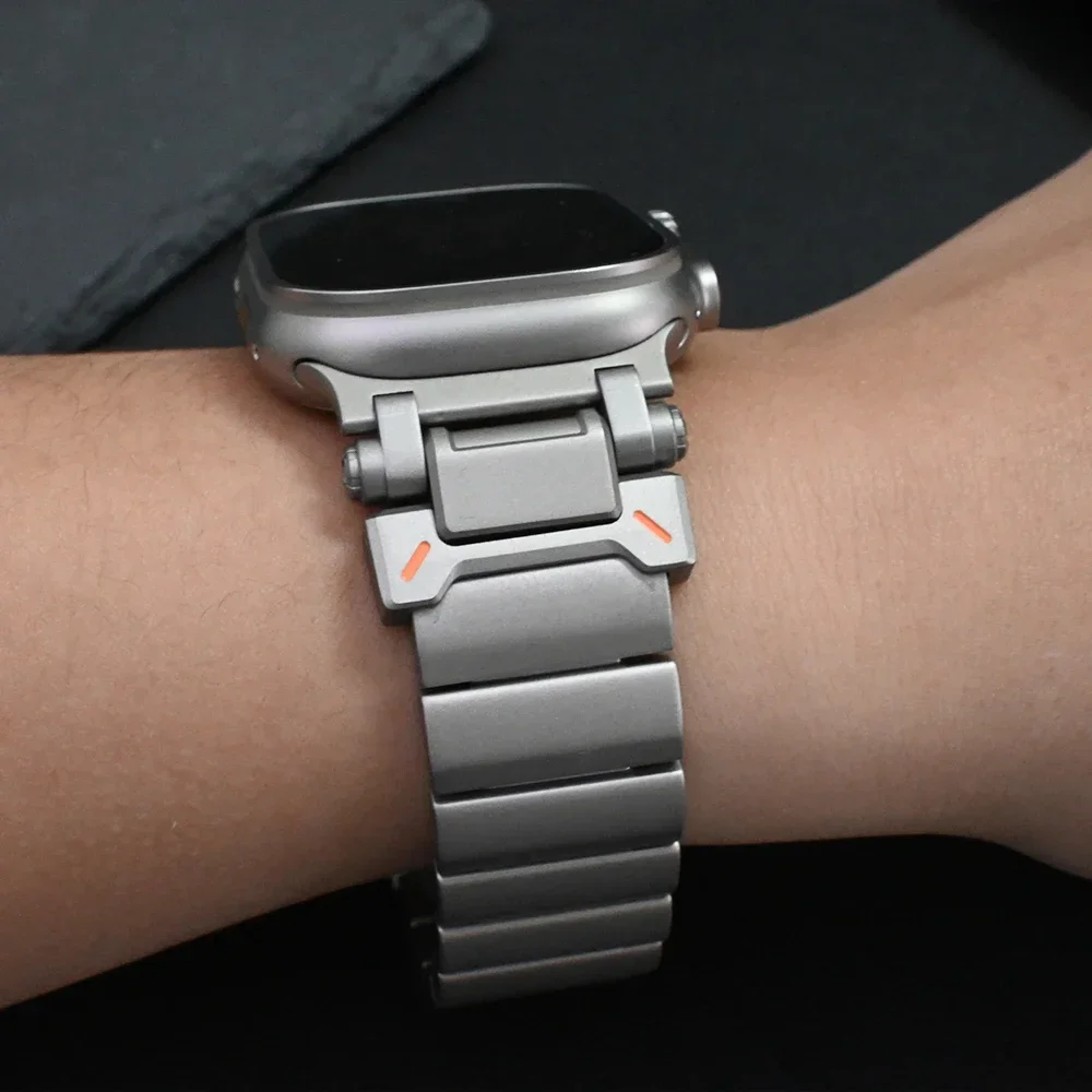 التيتانيوم ل Appe ساعة Ultra2 49 مللي متر الفرقة حزام رجل فاخر الأعمال سوار ل Iwatch سلسلة 10 46 مللي متر 9 8 7 45 مللي متر 6 5 4 Se 44 مللي متر