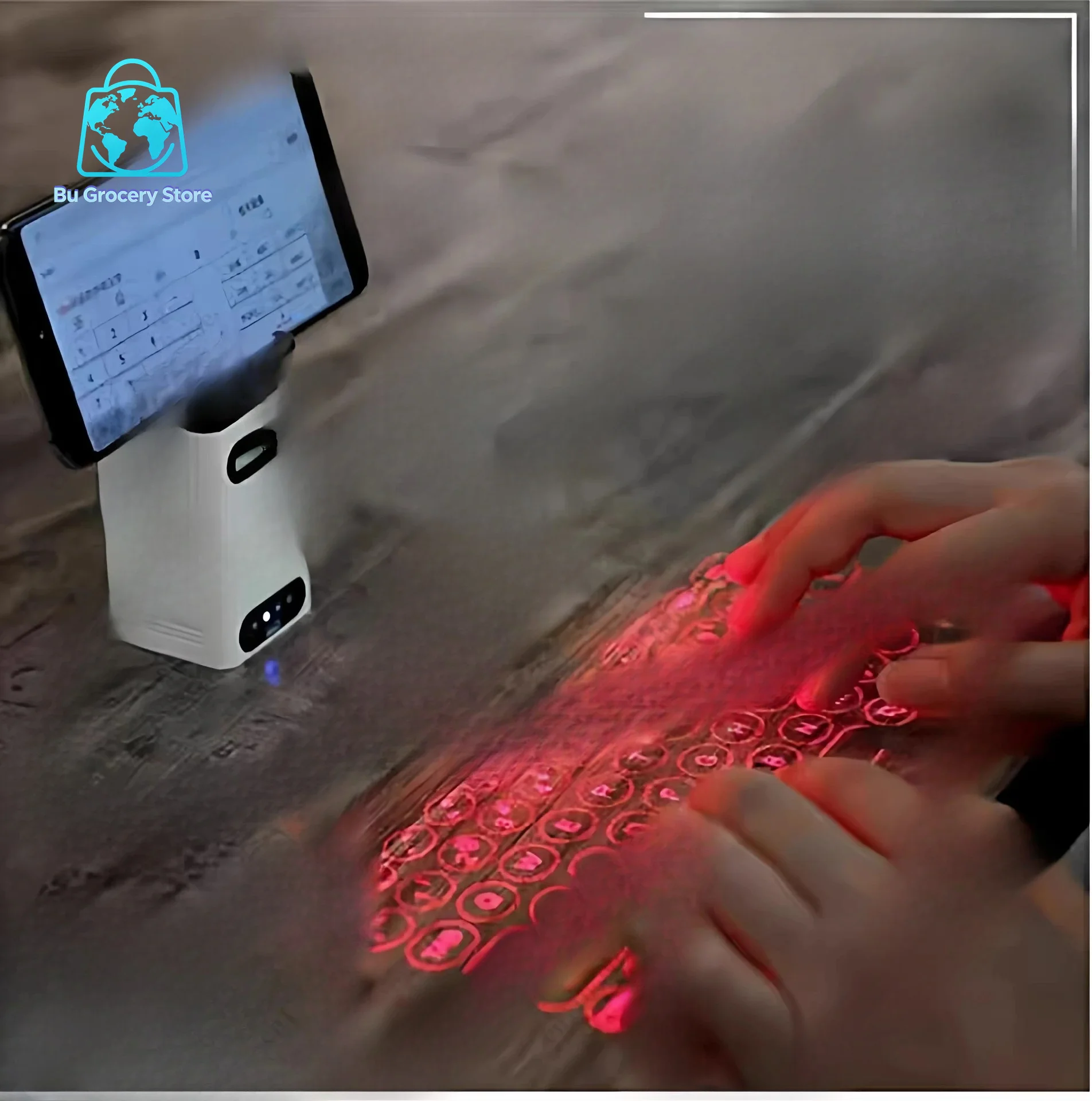 Virtual Holographic Keyboard & Mouse, Wireless Bluetooth 3D Silent Device for Computers & Phones