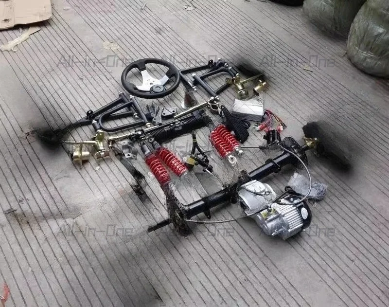 DIY Modification Electric Quad Wheeler Go-Kart Accessories Front Suspension Steering Differential Shaft Drive Motor Rear Axle