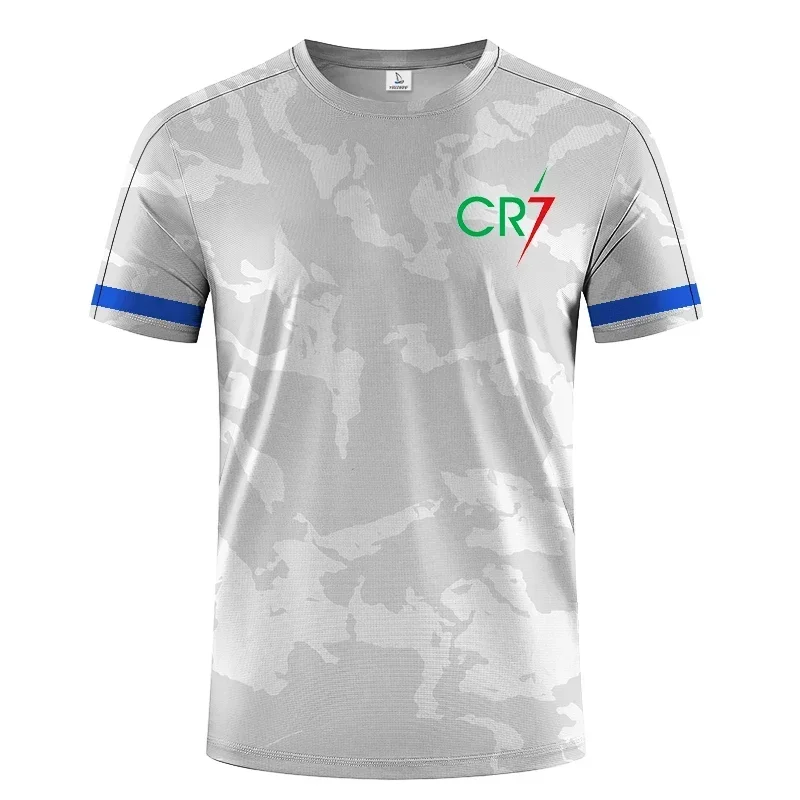 2024 New Cr7 Ball Wear New Men's Breathable Cycling Clothing Short Sleeve Fitness Wear Undershirt Mens Camping T-shirt