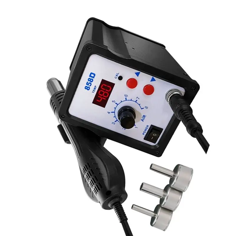 A69ehair Dryer Hairdryer Soldering Heat Gun 700W 858D Hot Air Gun BGA Soldering Rework Station Blower SMD SMT Welding Repair UK