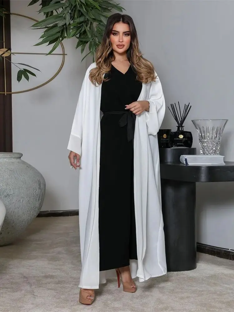 Chiffon Open Kimono Abaya Dubai Luxury 2024 Summer Turkey Muslim Kaftan Modest Dress Islam Kebaya For Women Robe Femme Musulmane