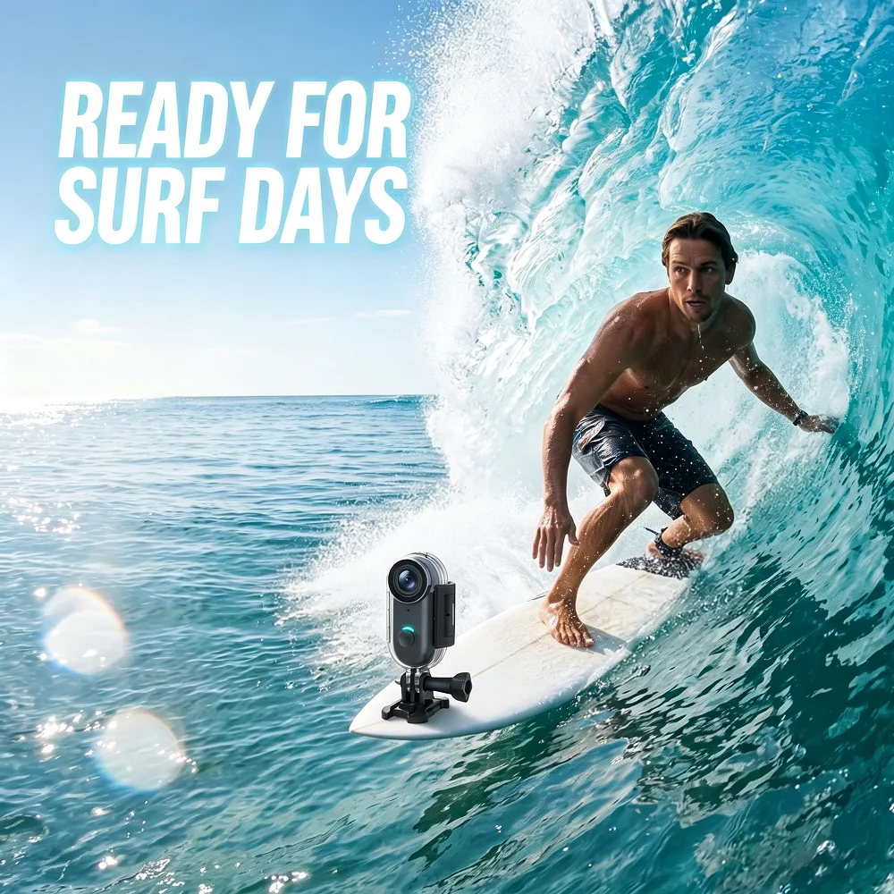 JETO 4K Mini Action Camera, 30M Waterproof Case, WiFi Wearable POV Cam with Magnetic Clip for Diving Surfing Snorkeling view 2