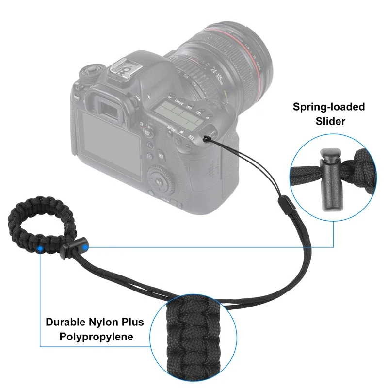 สายรัดข้อมือปรับได้ Universal Braided Anti-Lost เชือกสำหรับ Gopro 9 8 7 6 Insta360 GO 2 Dji OSMO อุปกรณ์เสริม