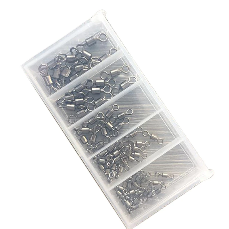 70 Pieces Swivel Small Set Box Eight-Character Ring Fishing Connector Connecting Ring Fishing Accessories