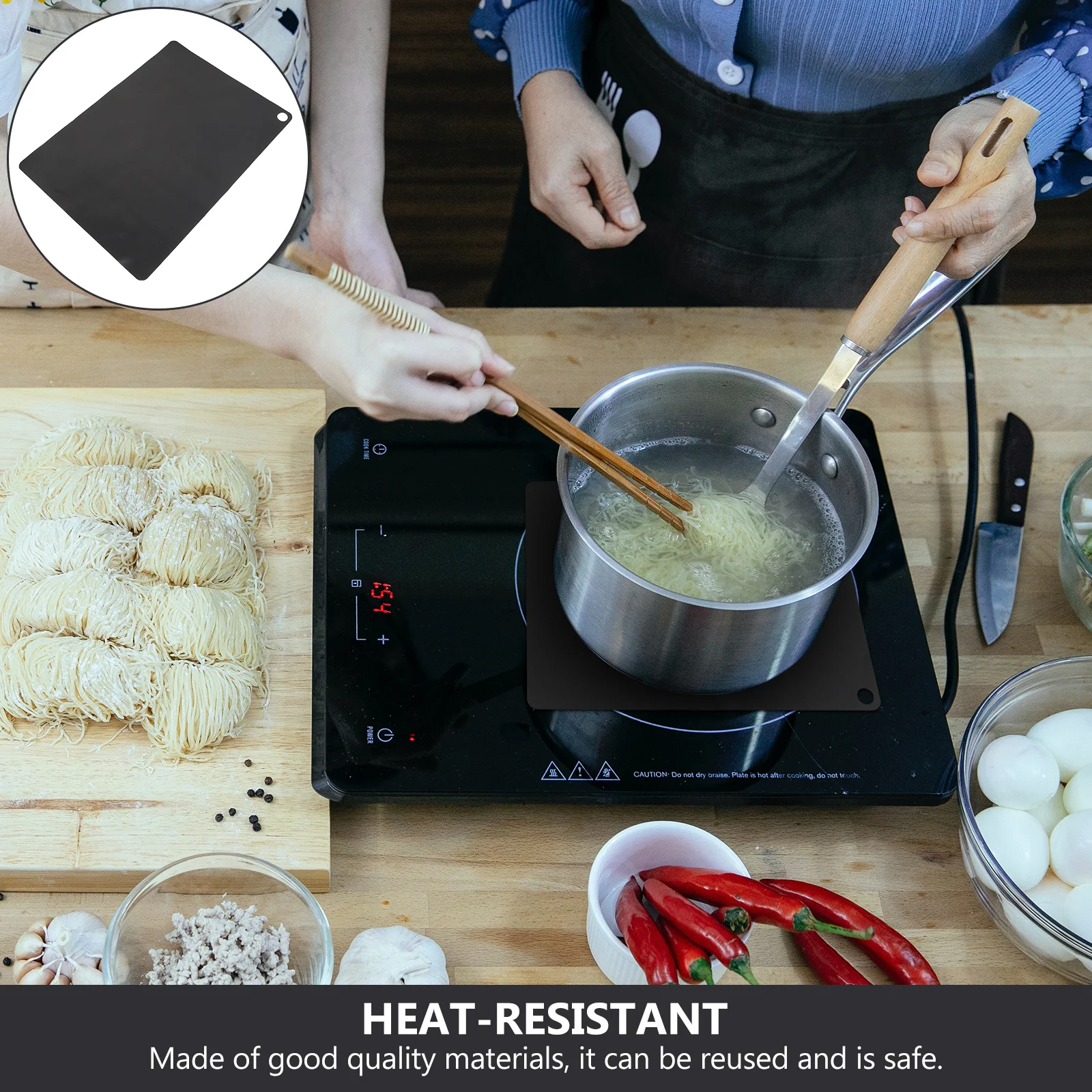 

2pcs Electromagnetic Stove Protection Pad Heat-Resistant Silicone Mat Non-Slip Oil-Proof Countertop Kitchen Tool Induction