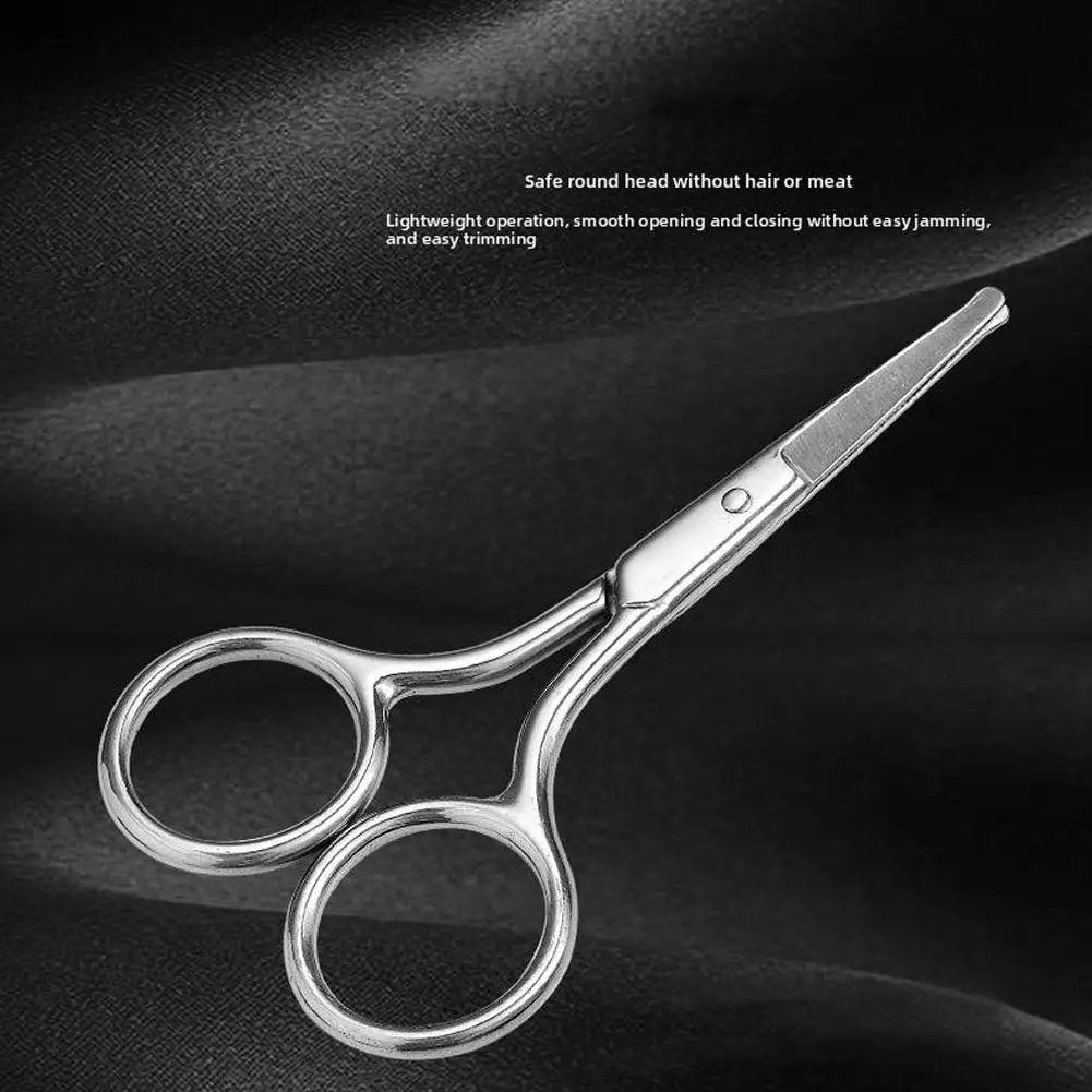 Electric Brushes For Hair Removal Nose Hair Trimmer Safety Scissors Round Healths Black Shaving Beauty Neutral Stainless St M4W1