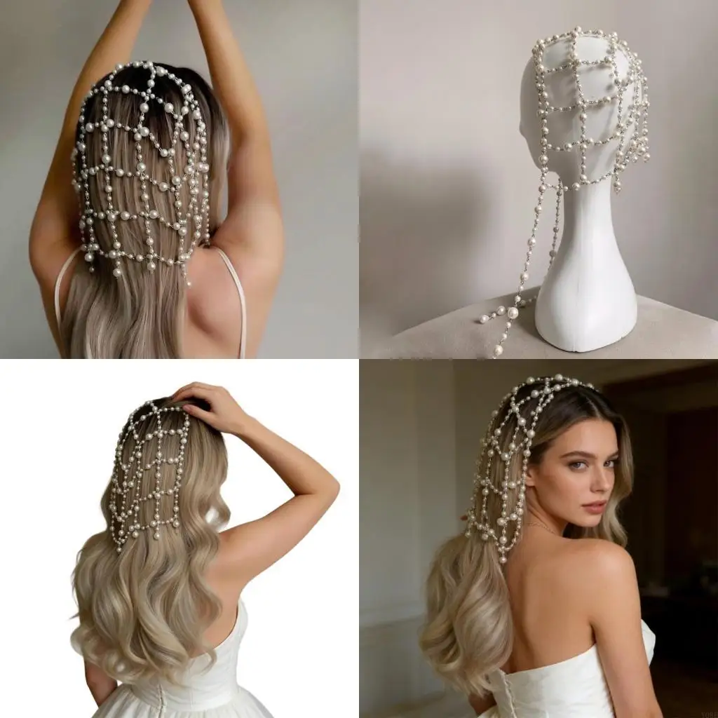 

Элегантная шляпа с жемчугом для женщин, стильный головной убор с искусственным жемчугом для свадеб, вечеринок и повседневной