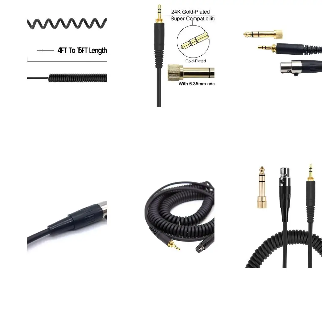 Spring Headphone Cable For AKG K240 K702 Q701 K271 K267 K712 Headset Replacement Wire 6.35 / 3.5mm Male To Mini XL