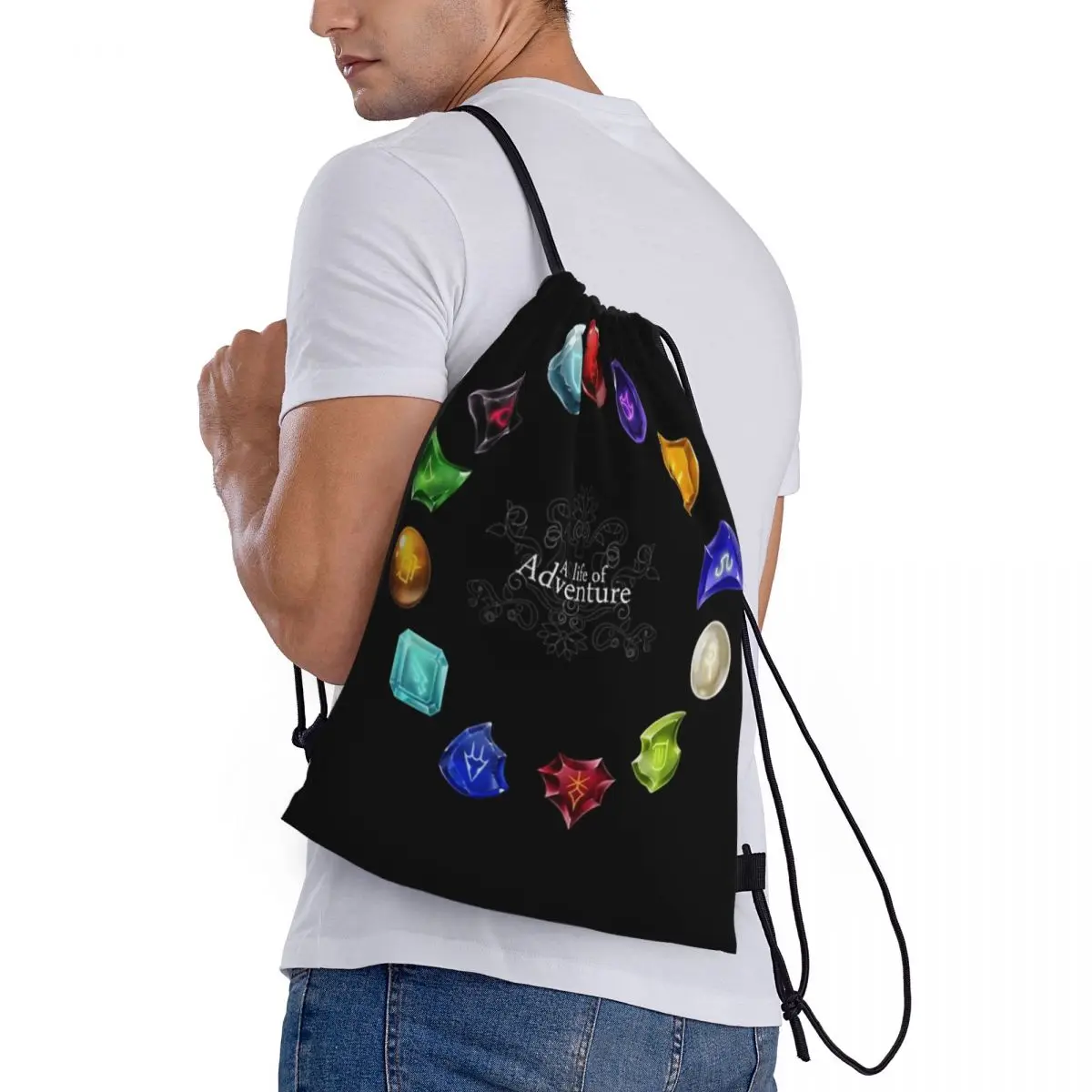 A Life Of Adventure-bolsa de viaje con cordón, paquete de almacenamiento para adolescentes, bolsa de mano para playa, bolsa de zapatos Deportiva Escolar portátil