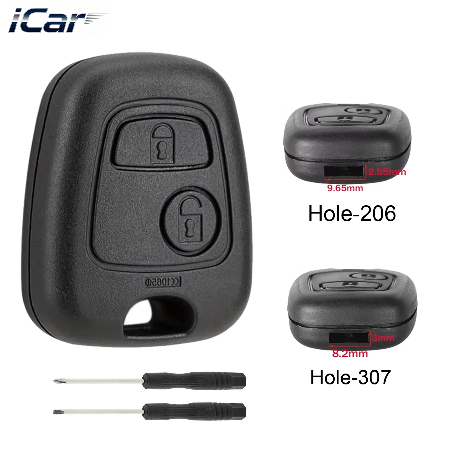 

iCar 2-кнопочный дистанционный автомобильный брелок для ключей, сменный чехол для Peugeot 206 207 307 408 607 для Citroen C1 C2 C3 C4 Xsara Picasso