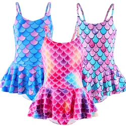 NEW Kids Mermaid Swimsuit Girls Mermaid Costume Dress Summer Bathing Suit Pool Beach Party Swimwear Performance Clothes Child