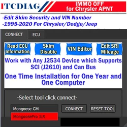 IMMO Off For Chrysler APNT Edit VIN Read ECU Info Skim SRI mileage Edit Immo off for Chrysler/ Dodge/ Jeep Gas Diesel 1995-2020