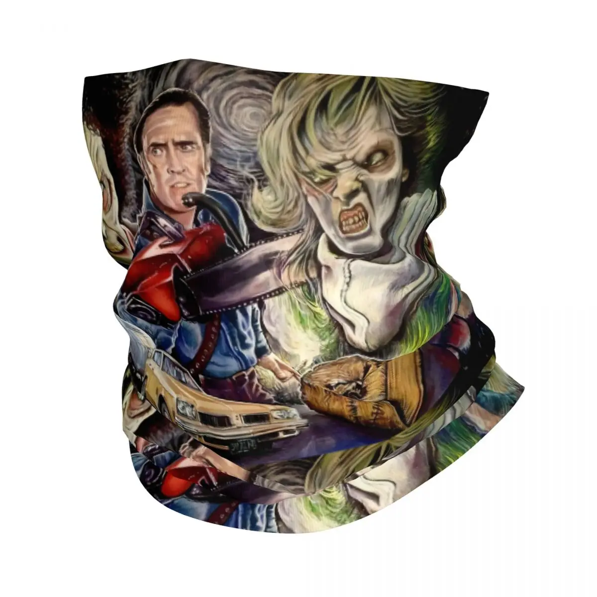 

Halloween Horror Movie Bandana Neck Warmer Windproof Wrap Face Scarf for Hiking Evil Dead Supernatural Film Gaiter Headband