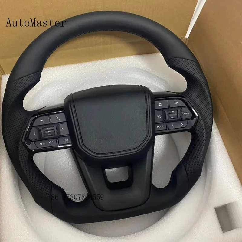 For Toyota Hilux Fortuner Land Cruise GR For Toyota Previa Custom Black Leather Steering Wheel Car Interior Accessories