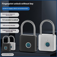 Keyless USB Charging Fingerprint Lock Smart Padlock Waterproof Door Lock 0.5sec Unlock Portable Anti-theft Padlock Zinc