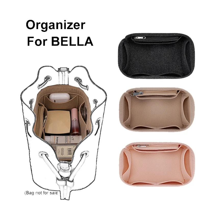 Bag Support Organizer Inner Liner Storage Pocket Accessory For LV BELLA Bucket HandBag Shoulder Bag Fix Shape Insert Felt Lining